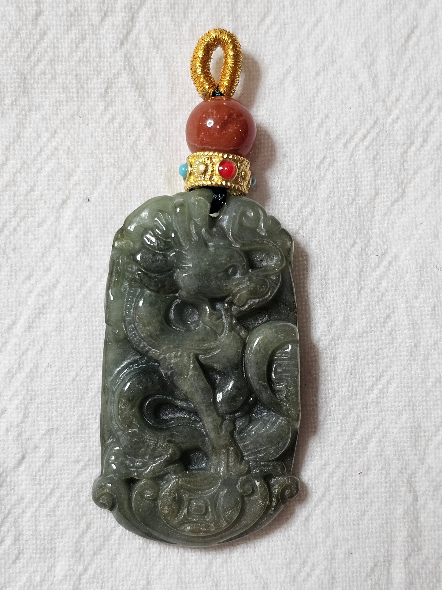 Burmese Jade Dragon Pendant