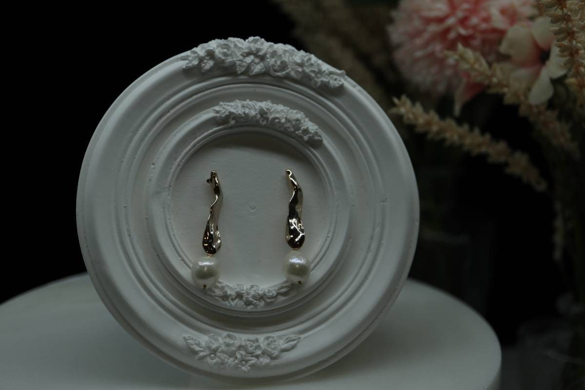 14K Gold Earrings, Dangling Earrings, Pearl Earrings, Bridal Jewelry, Birthday Gift, Handmade Earrings, Hypoallergenic Earrings