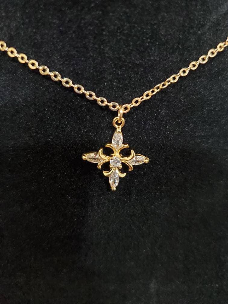 14K Gold Plated Vintage Cross Necklace