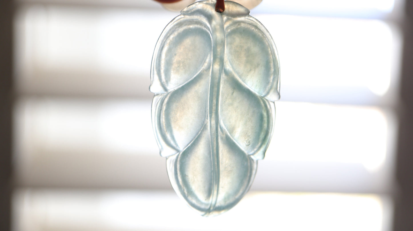 Bi-color Ice Transparent Jade Pendant, Burmese Jade Pendant, 18K Gold Jade Pendant, Diamond Pendant, Natural Jade, Non-treated Jade