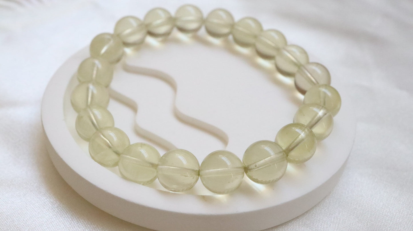 Lemon Quartz Bead Crystal Bracelet
