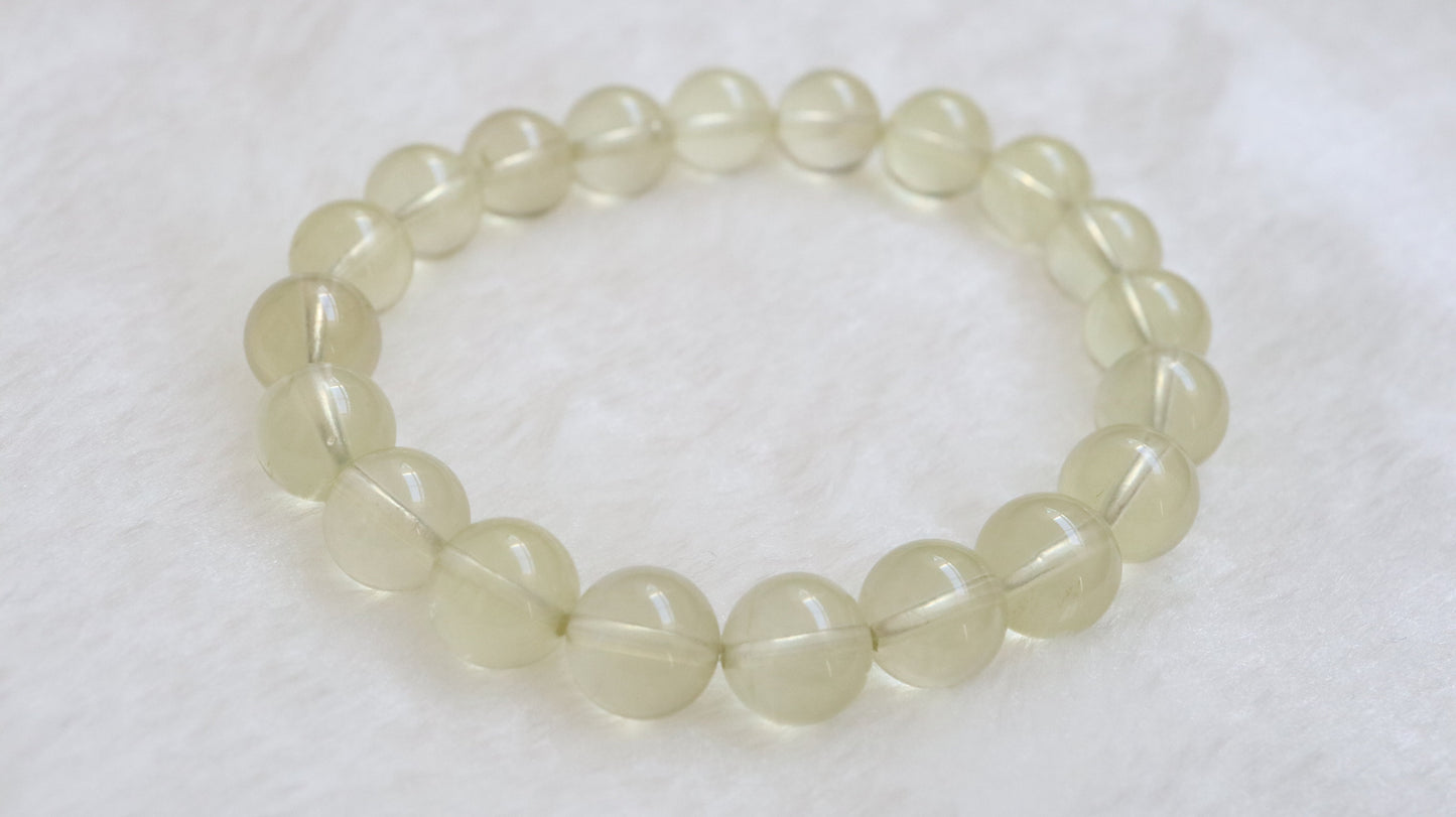 Lemon Quartz Bead Crystal Bracelet