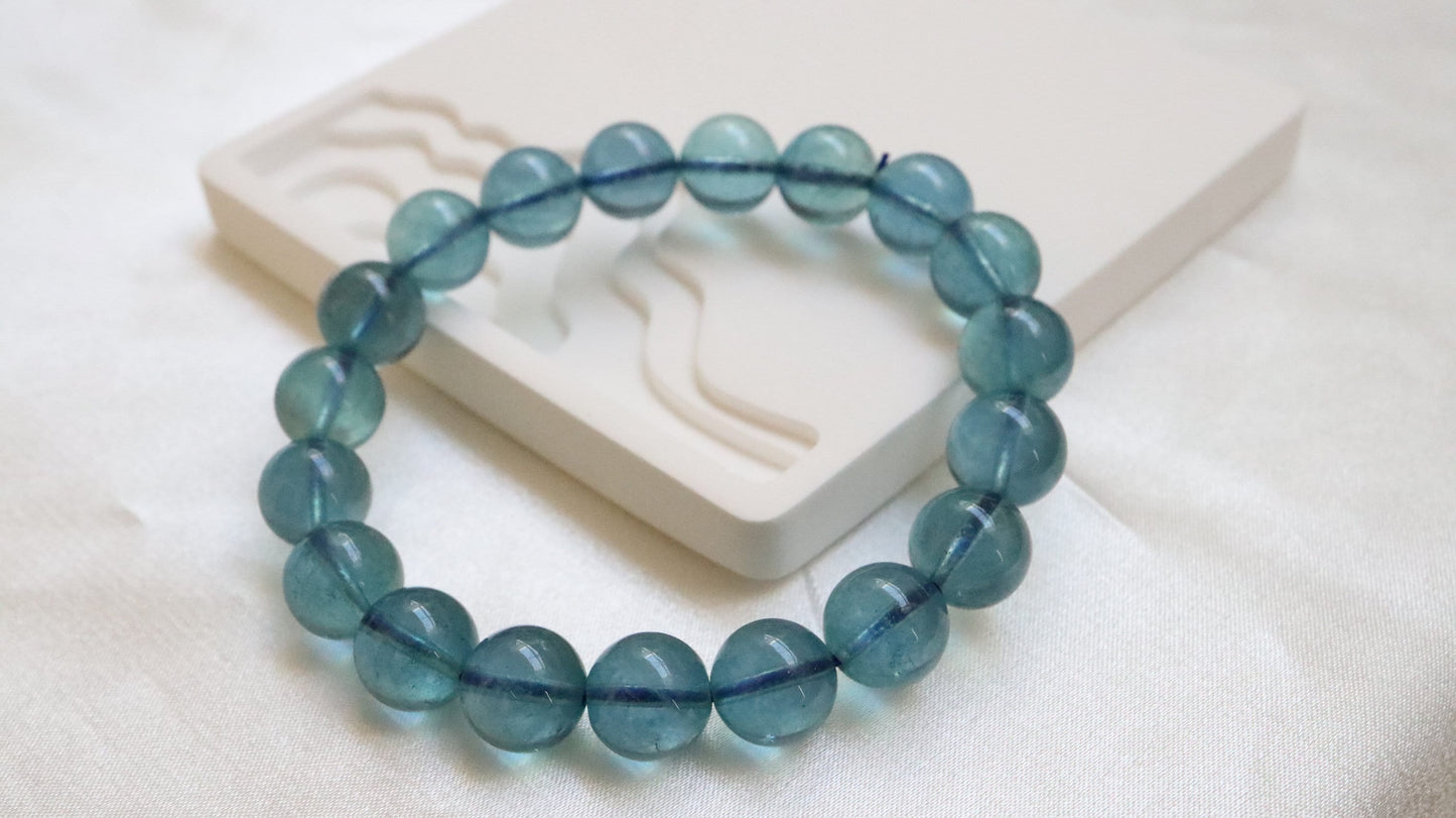 Aquamarine Bead Crystal Bracelet