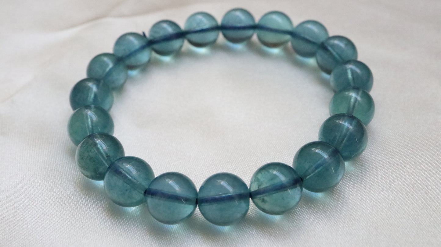 Aquamarine Bead Crystal Bracelet