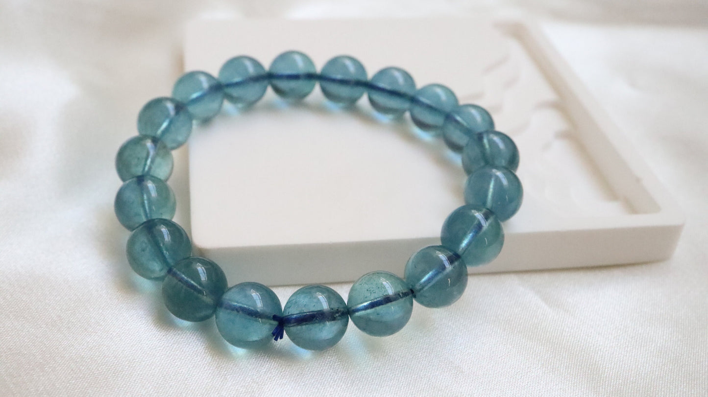 Aquamarine Bead Crystal Bracelet