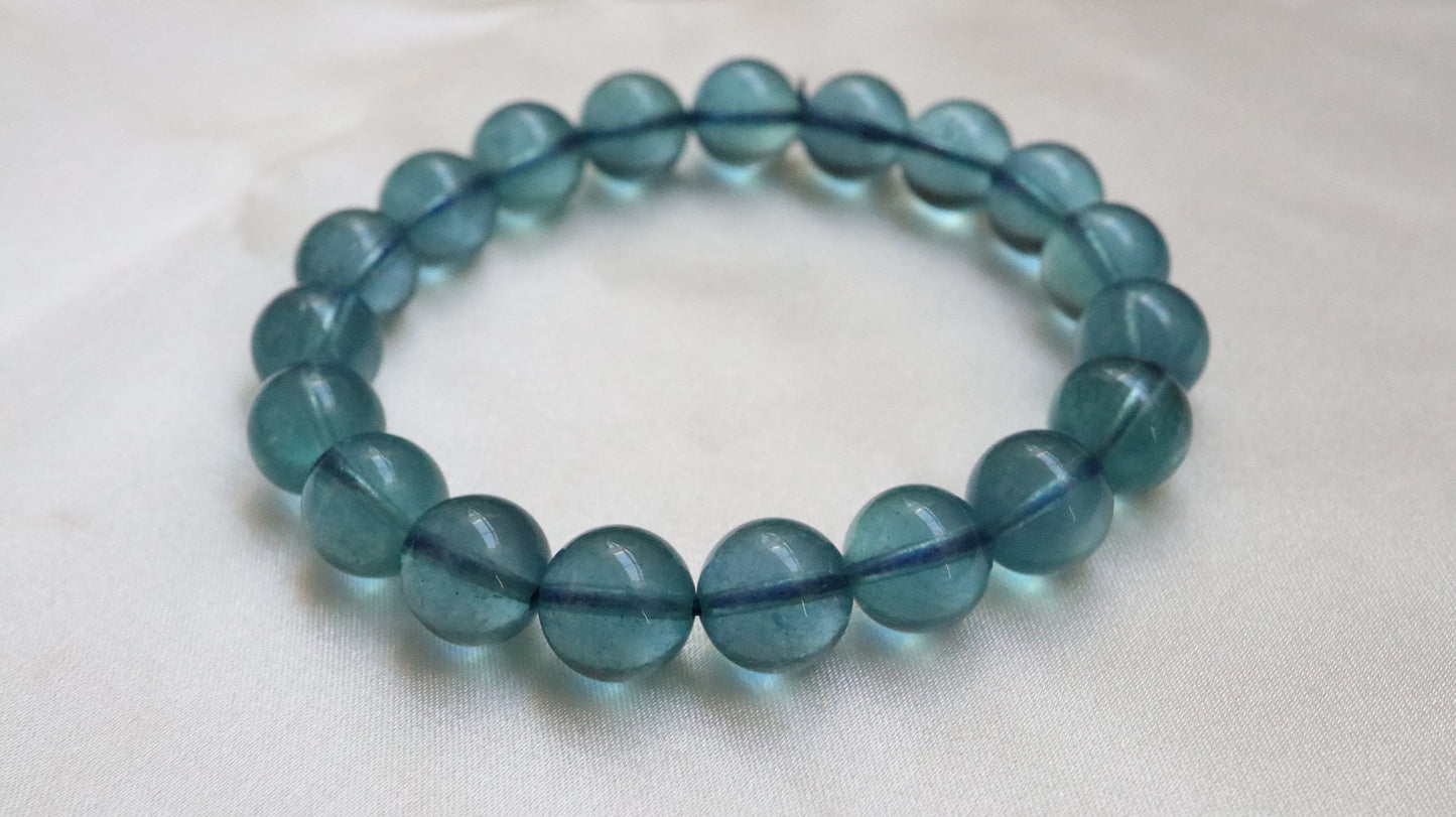 Aquamarine Bead Crystal Bracelet