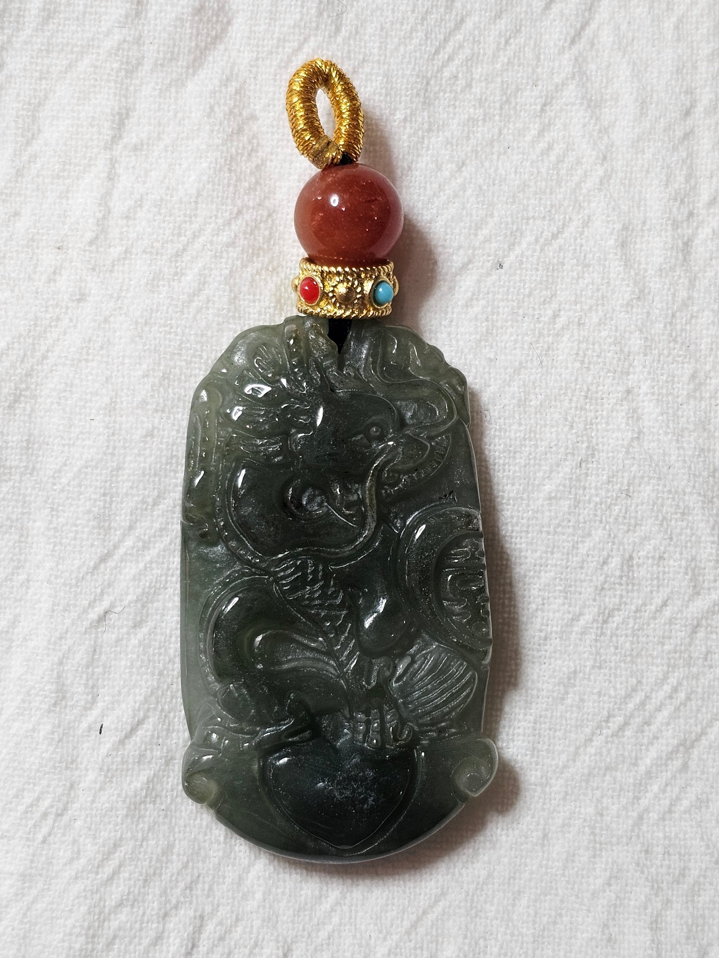 Burmese Jade Dragon Pendant