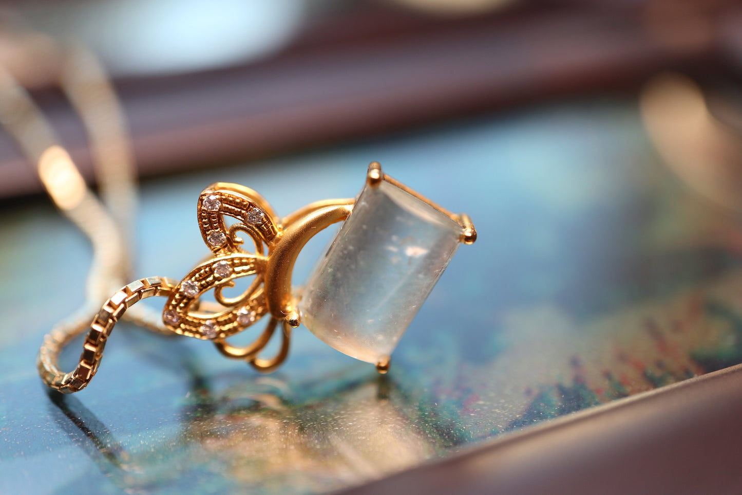 Premium Jade, Butterfly Pendant, Gold Pendant, Diamond Pendant, Jade Pendant