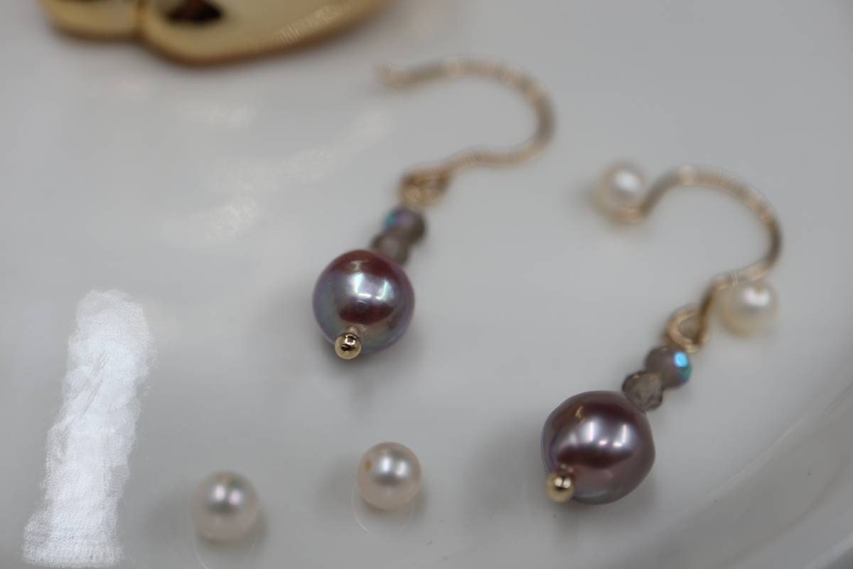 Gold Earrings, Earrings, Drop Earrings, Baroque Pearl, Crystal Bead Earrings, Real Pearl Earrings, Girly Earrings, Nickel Free Earrings
