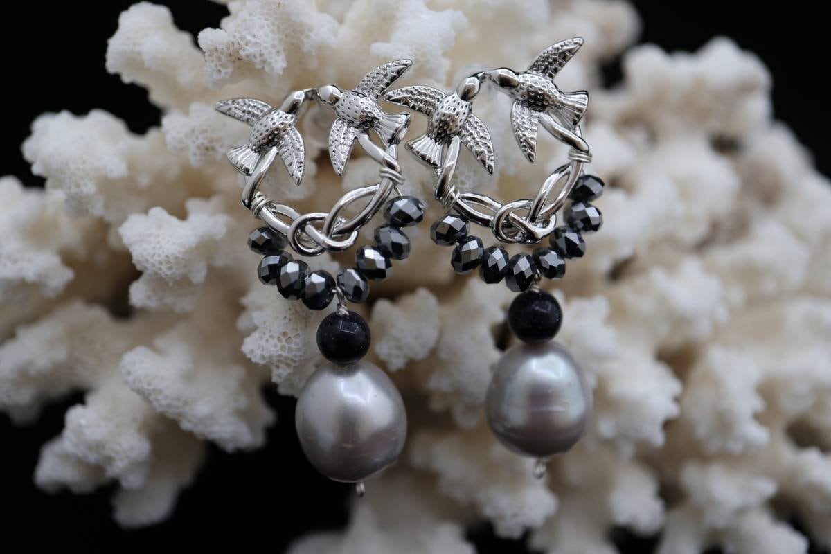 Real Pearl Earrings, Earrings, Natural Terahertz Beads, Dangling Earrings, Vintage Earrings, Handmade Earrings