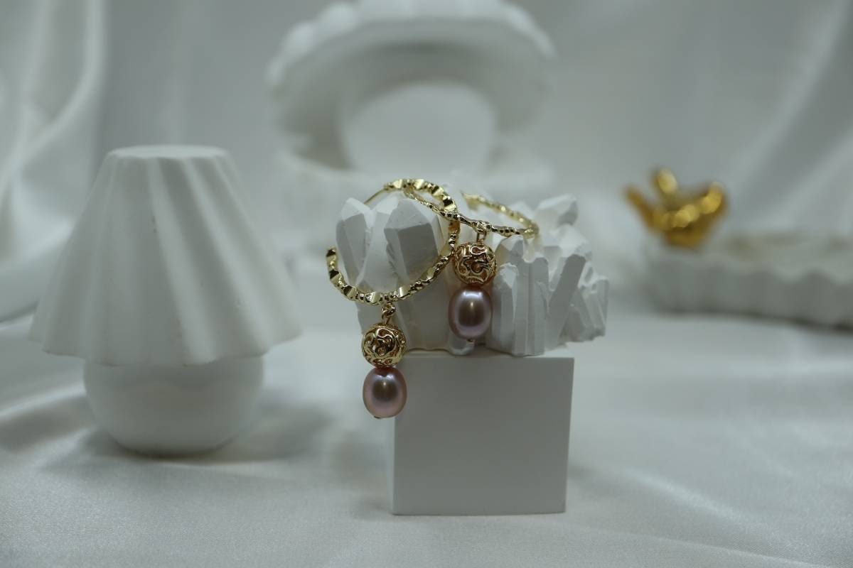 Vintage Hoop Earrings, Fresh Water Pearl Earrings, Fashion Earrings, Hoop Earrings,Birthday Gift, Hand Made Earrings