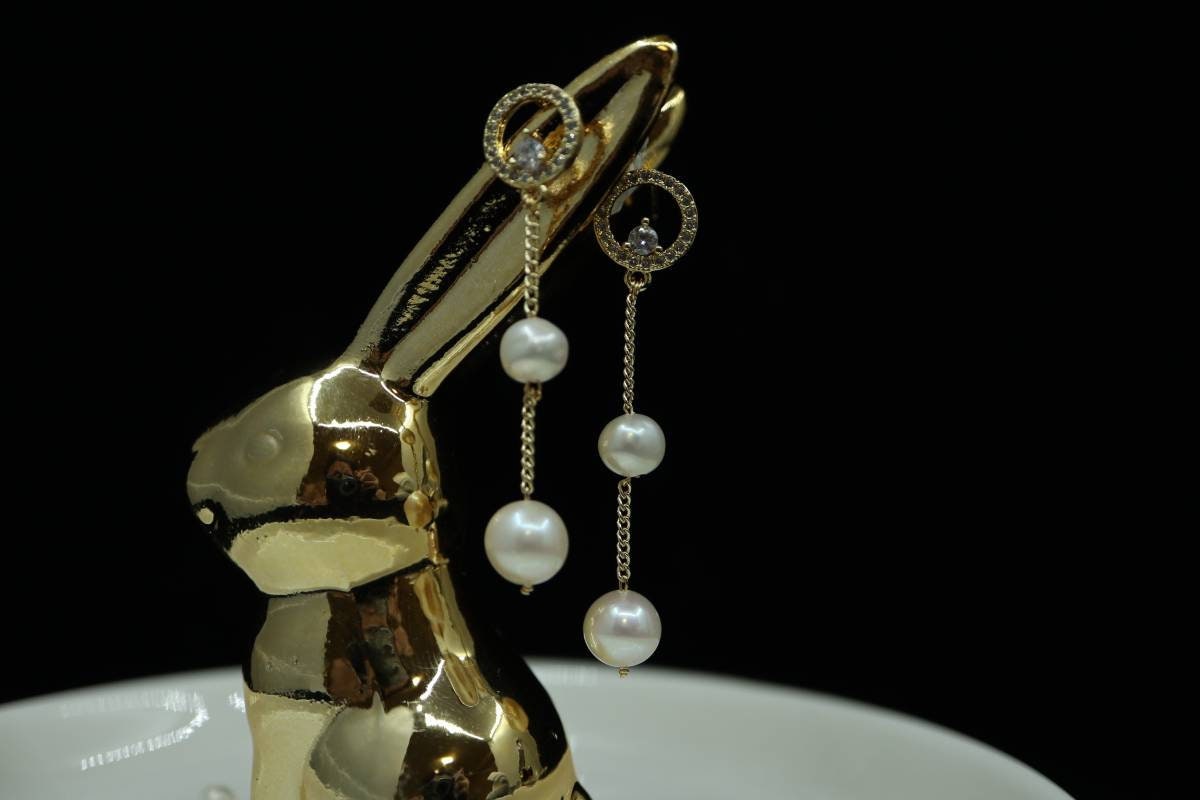 Earrings, Dangling Earrings, Real Pearl Earrings, Bridal Jewelry, Silver Earrings, Birthday Gift, Handmade Earrings, Nickel Free Earrings