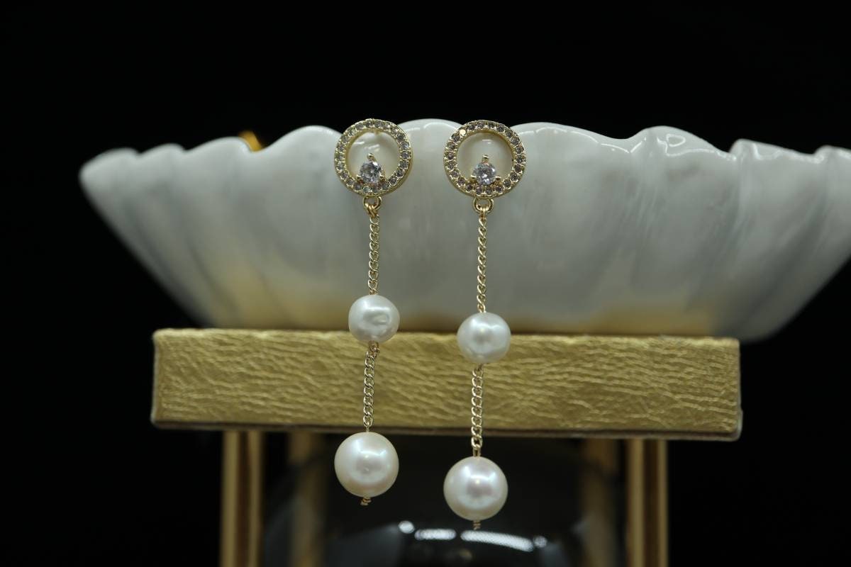 Earrings, Dangling Earrings, Real Pearl Earrings, Bridal Jewelry, Silver Earrings, Birthday Gift, Handmade Earrings, Nickel Free Earrings