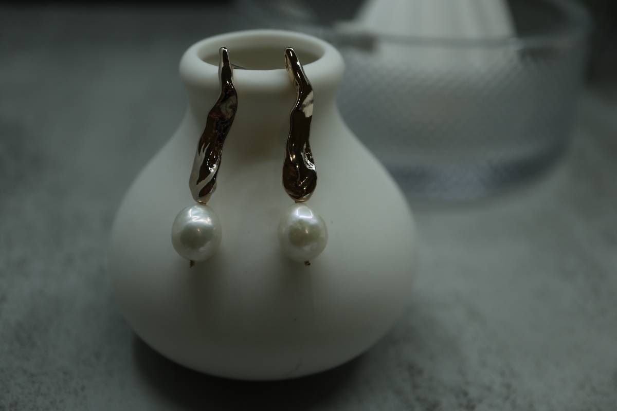 14K Gold Earrings, Dangling Earrings, Pearl Earrings, Bridal Jewelry, Birthday Gift, Handmade Earrings, Hypoallergenic Earrings