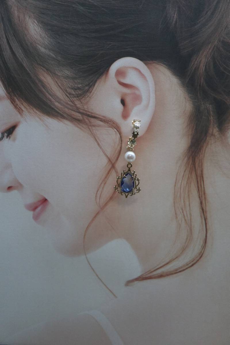 Vintage Earrings,14K Gold Earrings, Dangling Earrings, Pearl Earrings, Bridal Jewelry, Birthday Gift, Handmade Earrings, Fresh Water Pearl