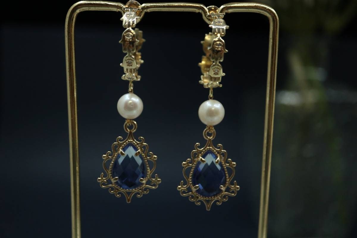 Vintage Earrings,14K Gold Earrings, Dangling Earrings, Pearl Earrings, Bridal Jewelry, Birthday Gift, Handmade Earrings, Fresh Water Pearl