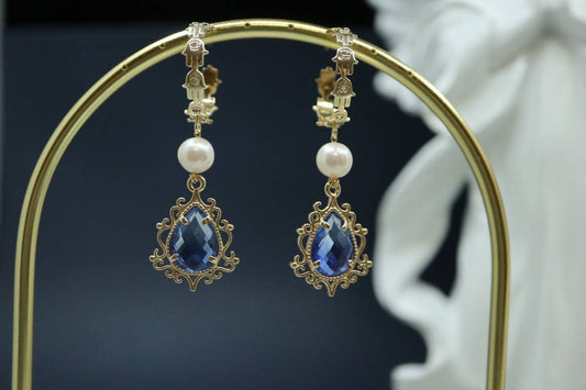 Vintage Earrings,14K Gold Earrings, Dangling Earrings, Pearl Earrings, Bridal Jewelry, Birthday Gift, Handmade Earrings, Fresh Water Pearl