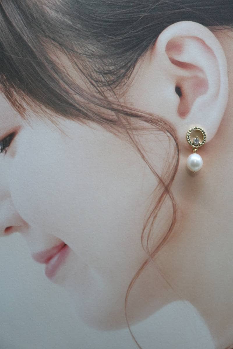 Vintage Earrings,14K Gold Earrings, Dangling Earrings, Pearl Earrings, Bridal Jewelry, Birthday Gift, Handmade Earrings, Fresh Water Pearl