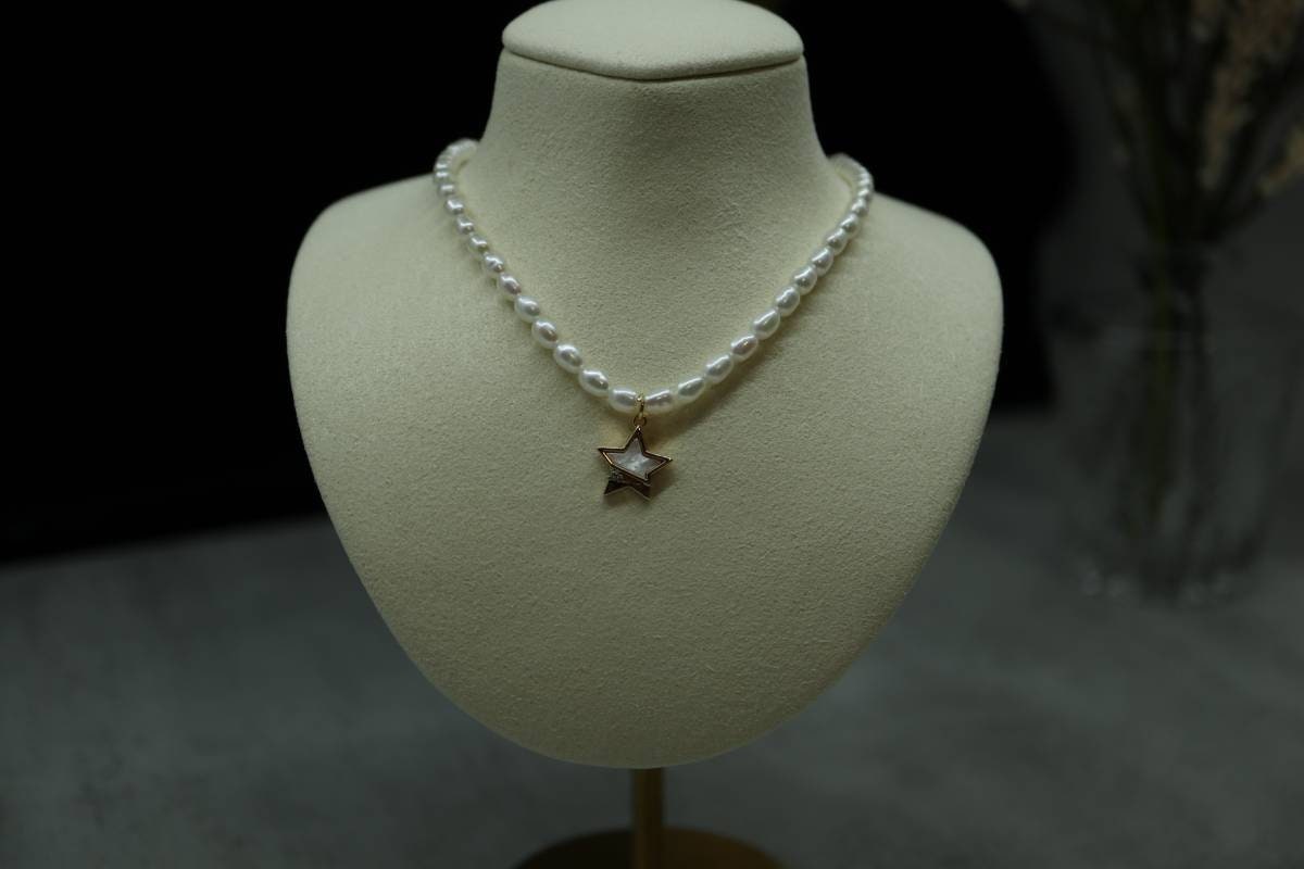 Pearl Necklace, Handmade Jewelry, Mother of Pearl, Bridal Jewelry, Birthday Gift, Bead Necklace, Fresh Water Pearl, Fashion Jewelry