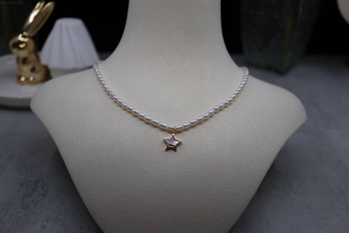 Pearl Necklace, Handmade Jewelry, Mother of Pearl, Bridal Jewelry, Birthday Gift, Bead Necklace, Fresh Water Pearl, Fashion Jewelry