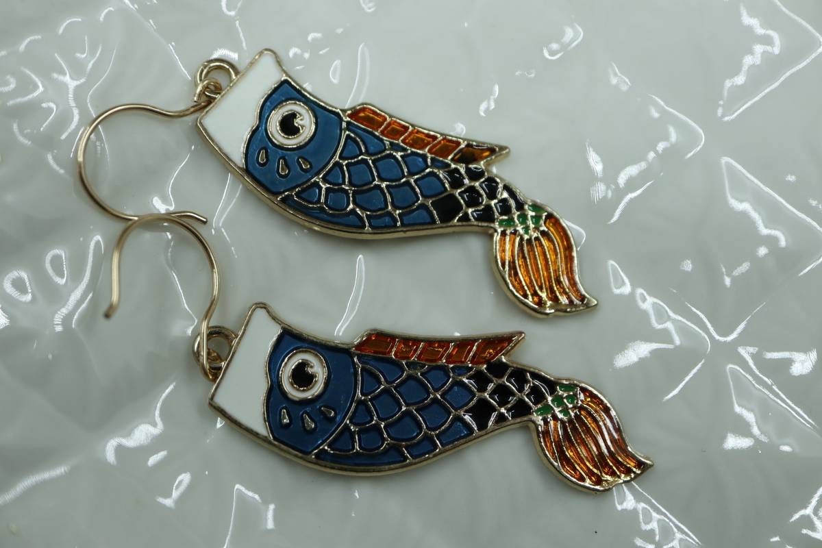 Koi Fish Earrings, 14k Gold Earrings, Lucky Charm