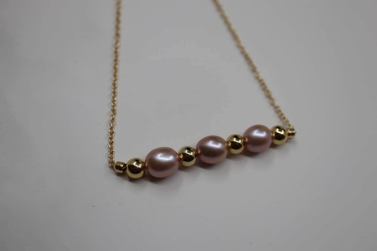 Necklace for women, Necklace Chain, Natural Pink Pearl Necklace, Gold Chain, Pearl Necklace,