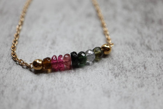 Tourmaline Bracelet, 14k Gold Plate Bracelet, Dainty Bracelet