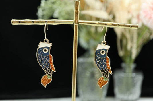 Koi Fish Earrings, 14k Gold Earrings, Lucky Charm
