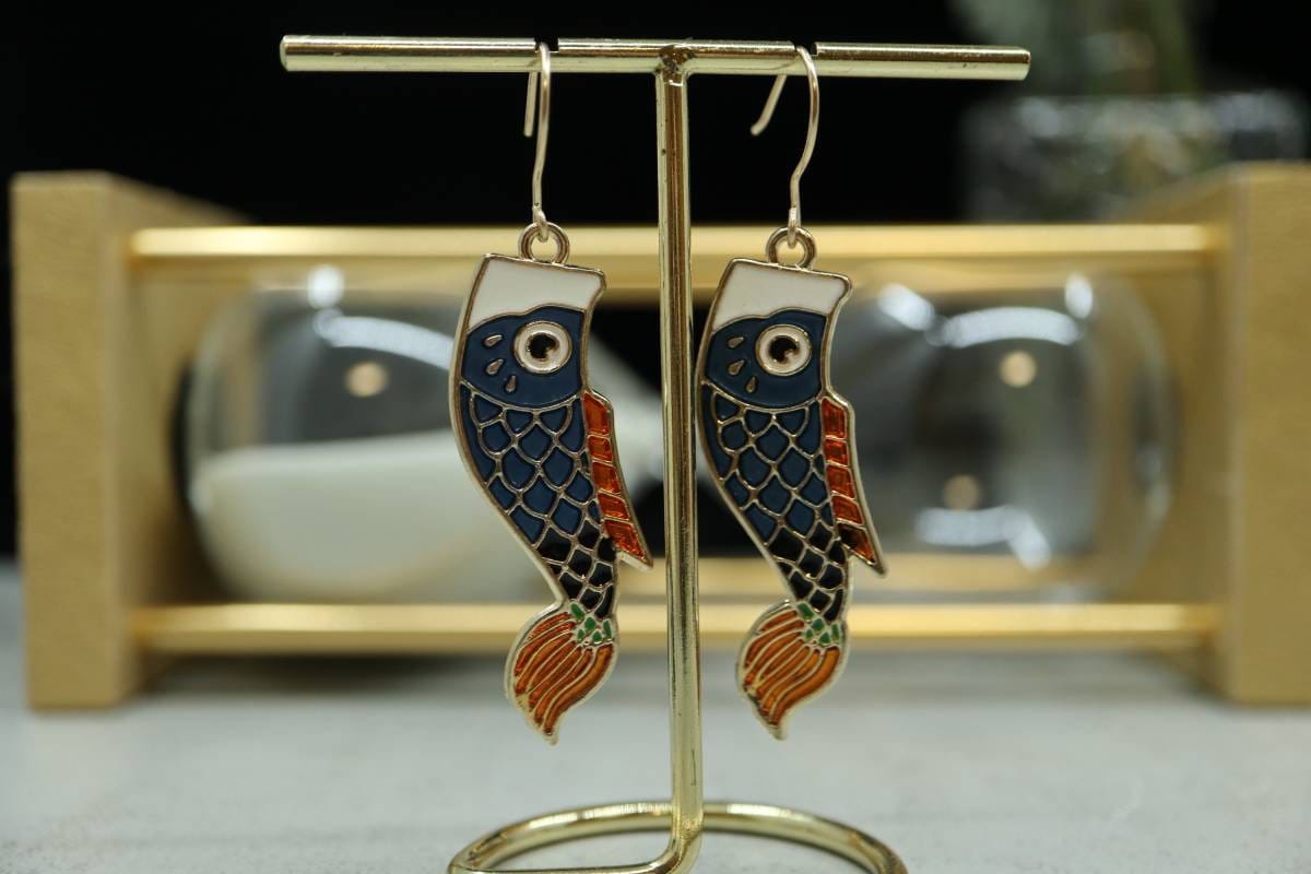 Koi Fish Earrings, 14k Gold Earrings, Lucky Charm