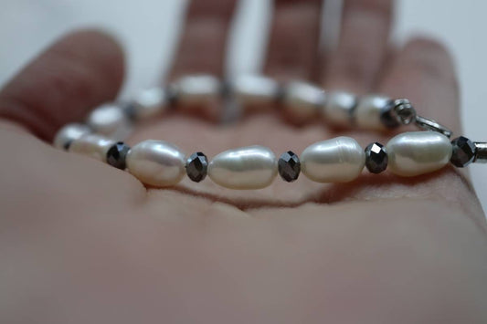 Terahertz Pearl Beads Bracelet, Natural Pearl Bracelet, Crystal Bracelet