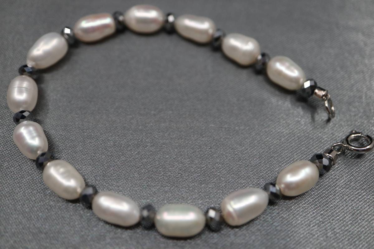 Terahertz Pearl Beads Bracelet, Natural Pearl Bracelet, Crystal Bracelet