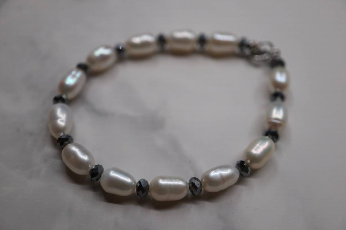 Terahertz Pearl Beads Bracelet, Natural Pearl Bracelet, Crystal Bracelet