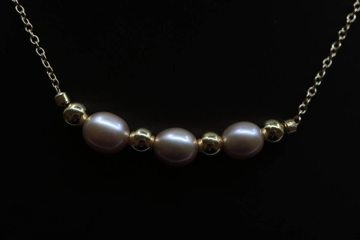 Necklace for women, Necklace Chain, Natural Pink Pearl Necklace, Gold Chain, Pearl Necklace,