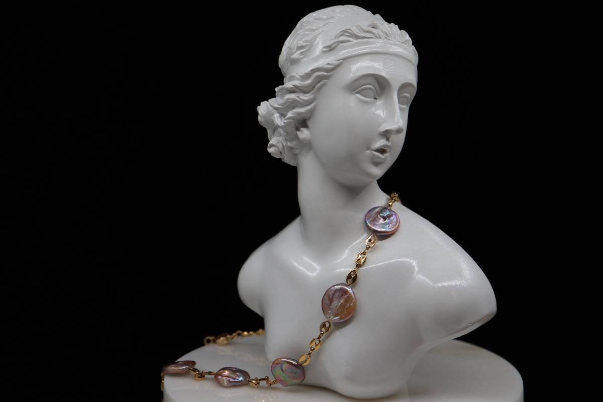 Natural Purple Pearl Necklace, Vintage Necklace, Fashion Jewelry, Pearl Jewelry