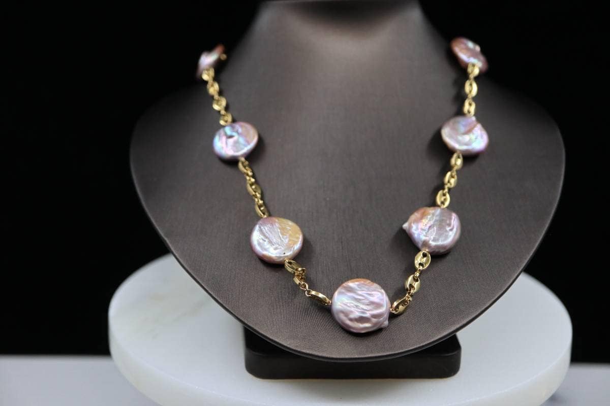 Natural Purple Pearl Necklace, Vintage Necklace, Fashion Jewelry, Pearl Jewelry