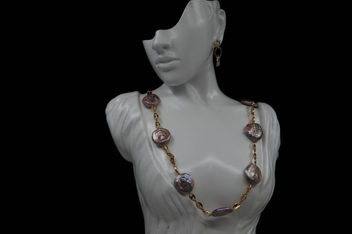 Natural Purple Pearl Necklace, Vintage Necklace, Fashion Jewelry, Pearl Jewelry