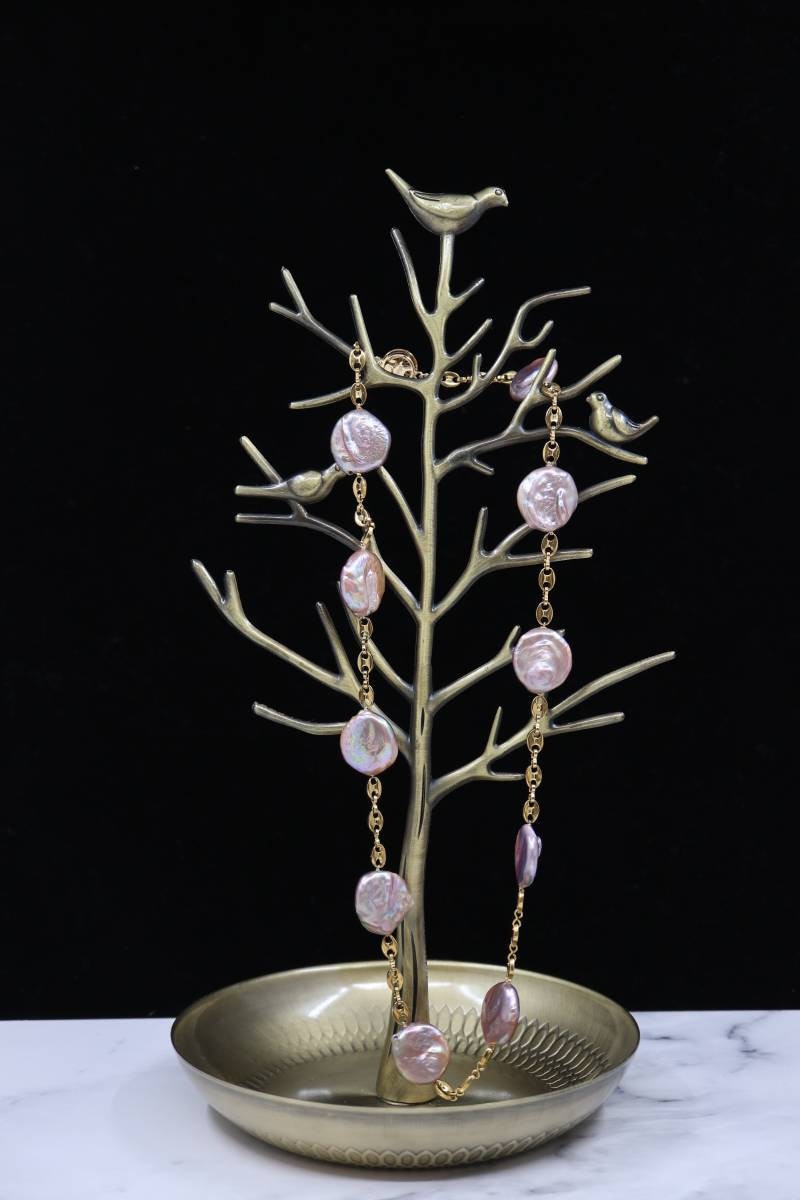 Natural Purple Pearl Necklace, Vintage Necklace, Fashion Jewelry, Pearl Jewelry