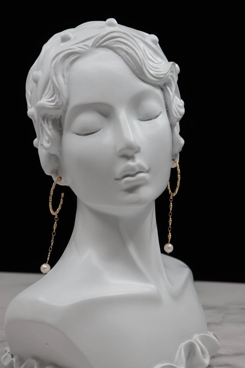 High Quality Pearl Hook Earrings, Freshwater Pearl Earrings, Gold Plated Earrings, Minimalism
