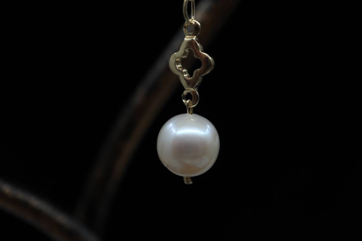 High Quality Pearl Hook Earrings, Freshwater Pearl Earrings, Gold Plated Earrings, Minimalism