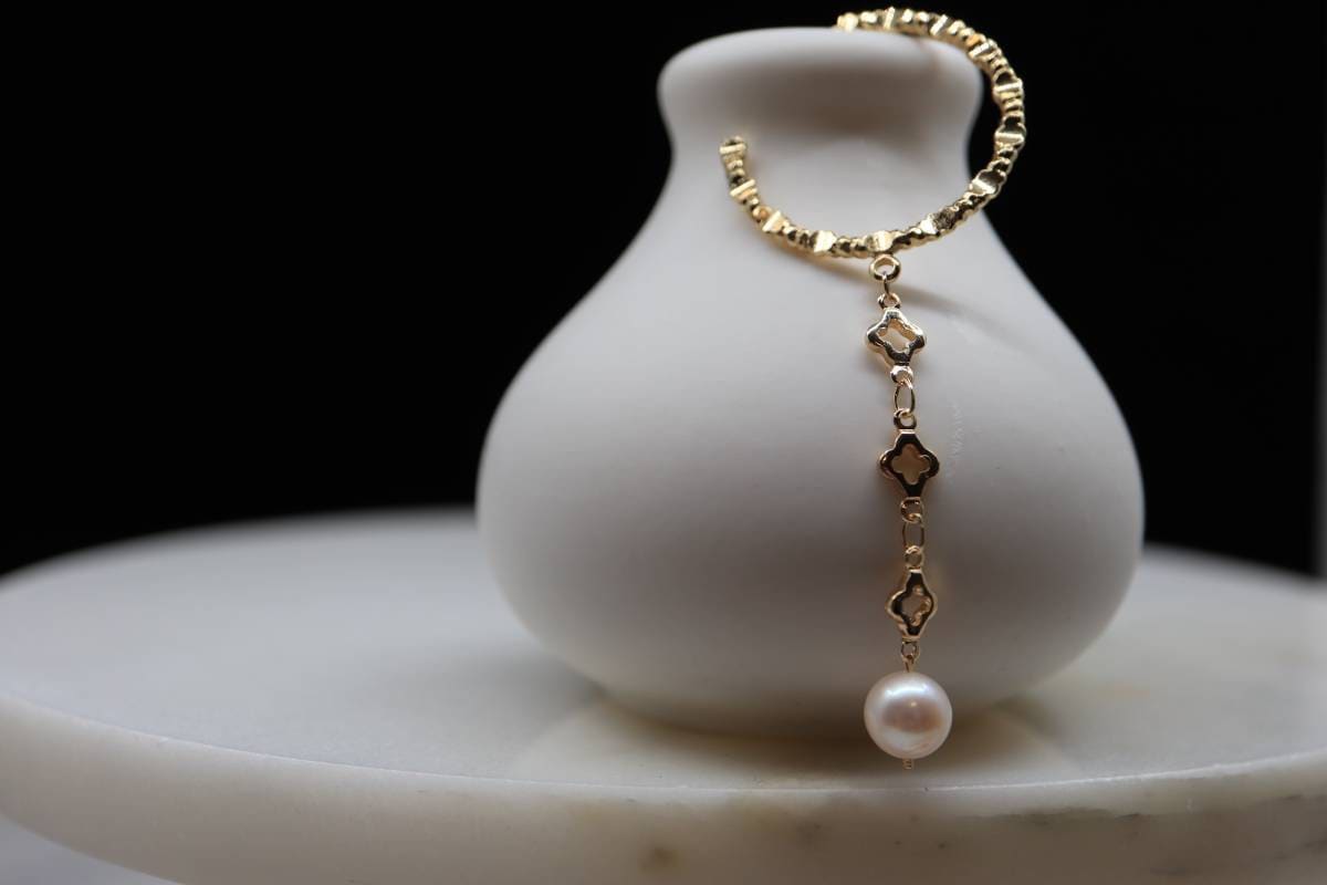 High Quality Pearl Hook Earrings, Freshwater Pearl Earrings, Gold Plated Earrings, Minimalism