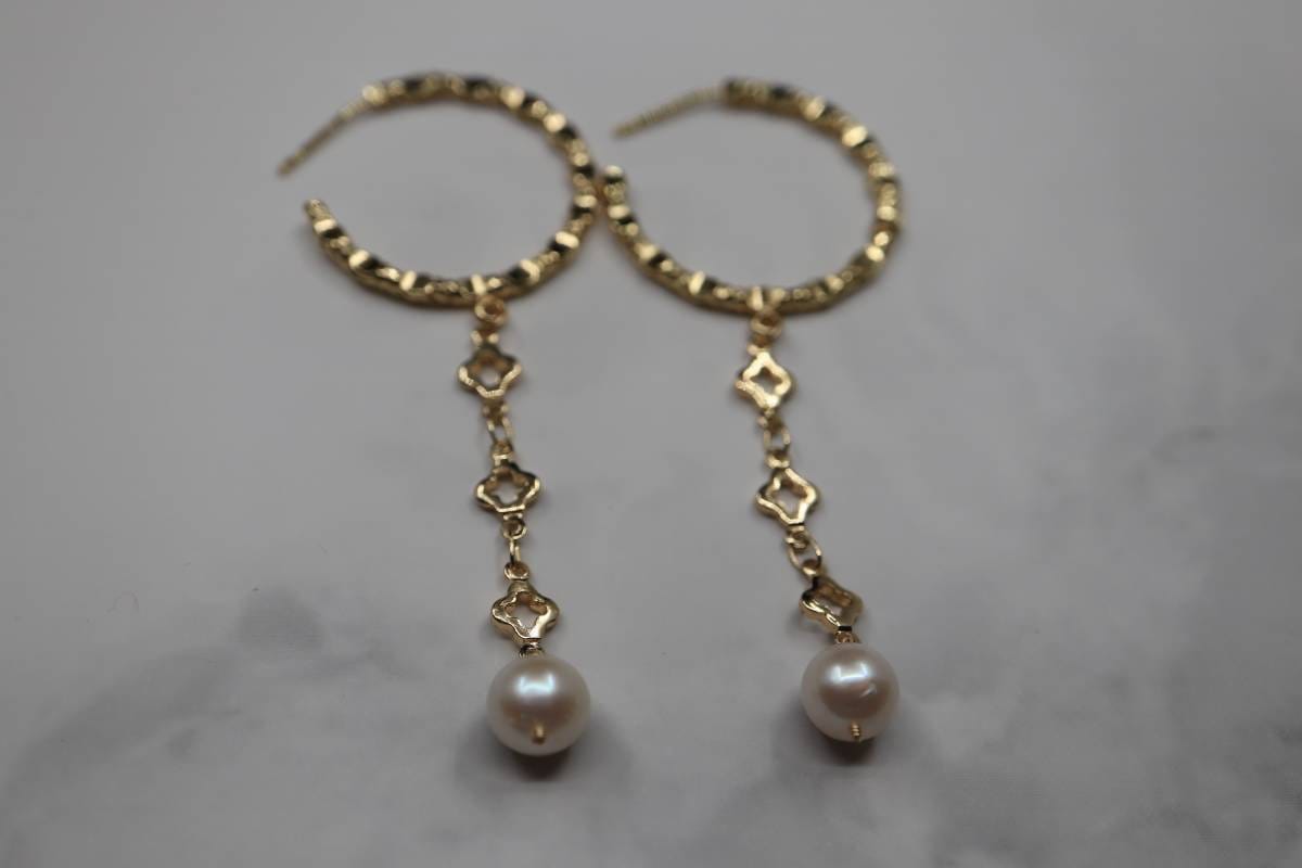High Quality Pearl Hook Earrings, Freshwater Pearl Earrings, Gold Plated Earrings, Minimalism