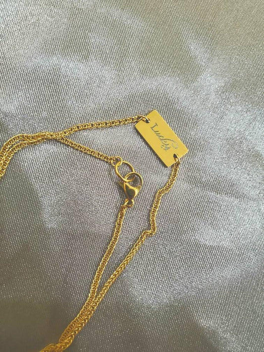 Gold Plated Stainless Steel Necklace, Water friendly Necklace, Tarnish Free Gold Necklace, Lucky Charm
