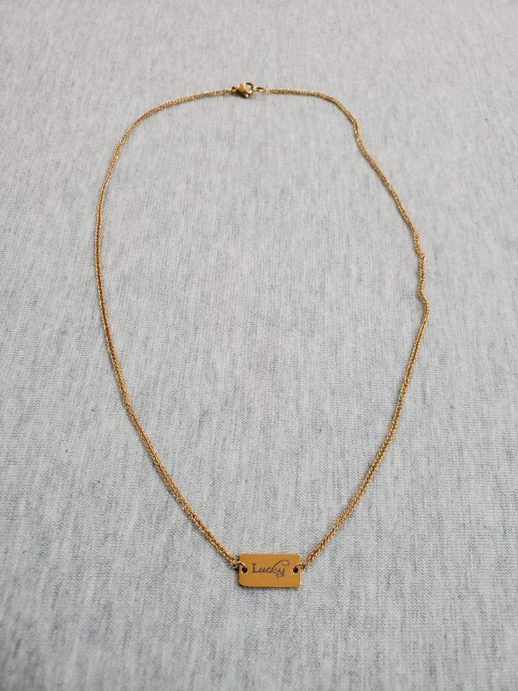 Gold Plated Stainless Steel Necklace, Water friendly Necklace, Tarnish Free Gold Necklace, Lucky Charm