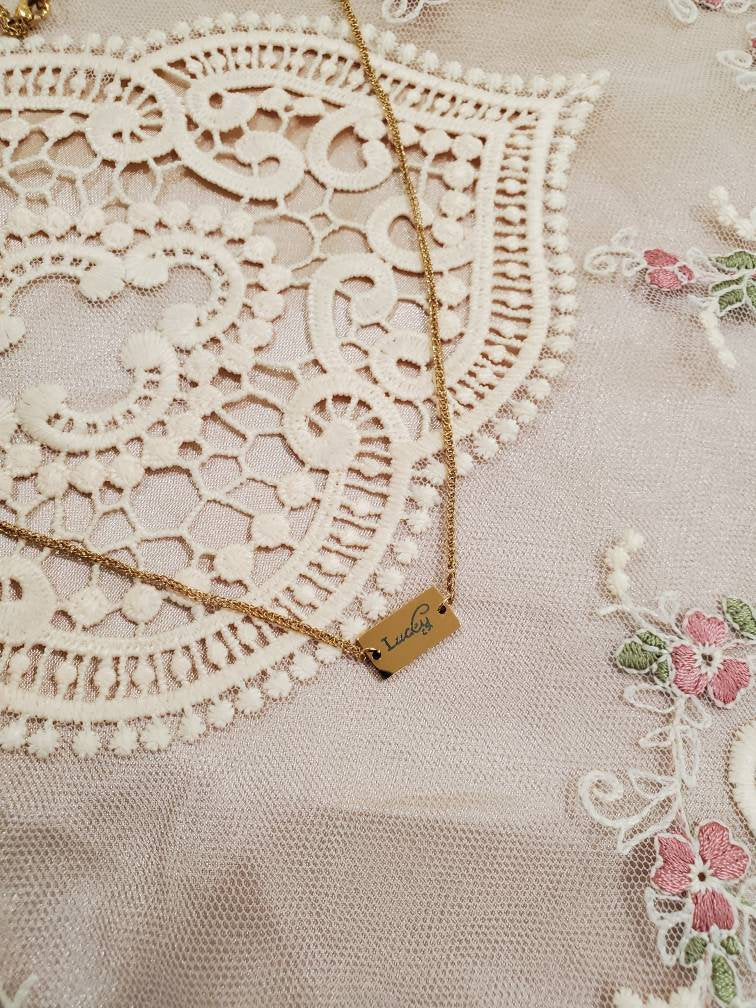 Gold Plated Stainless Steel Necklace, Water friendly Necklace, Tarnish Free Gold Necklace, Lucky Charm