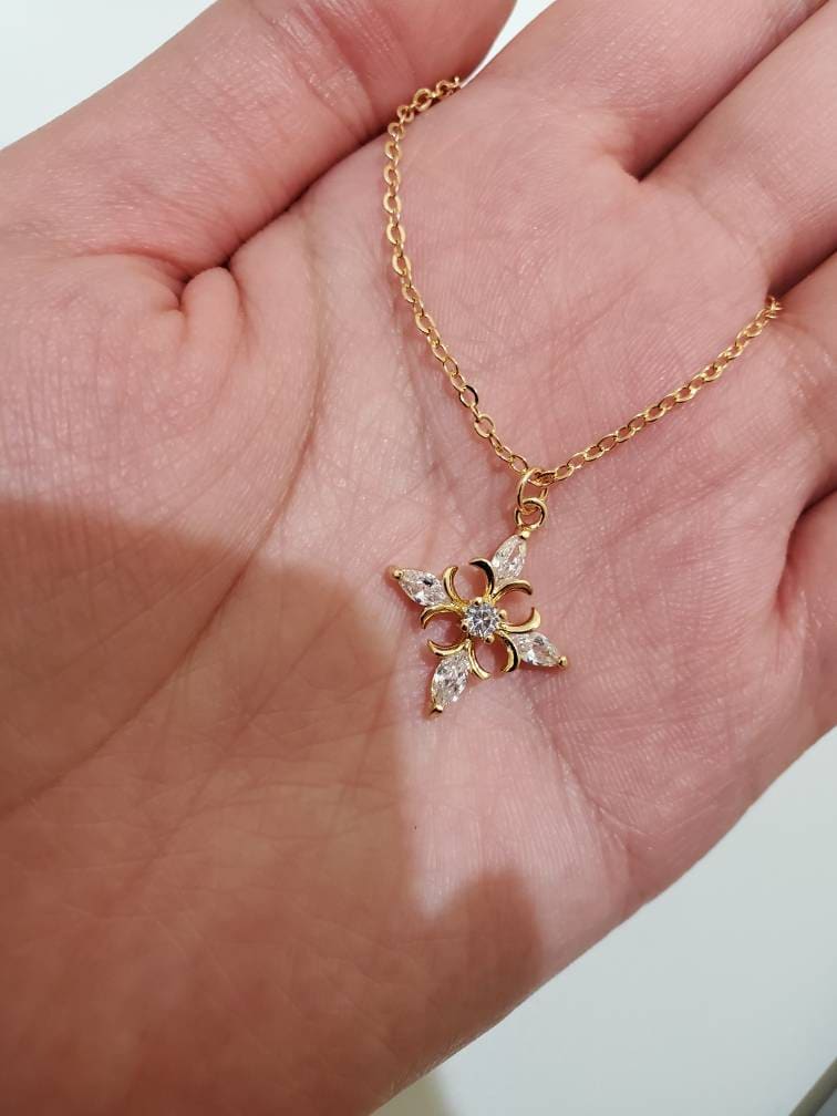 14K Gold Plated Vintage Cross Necklace