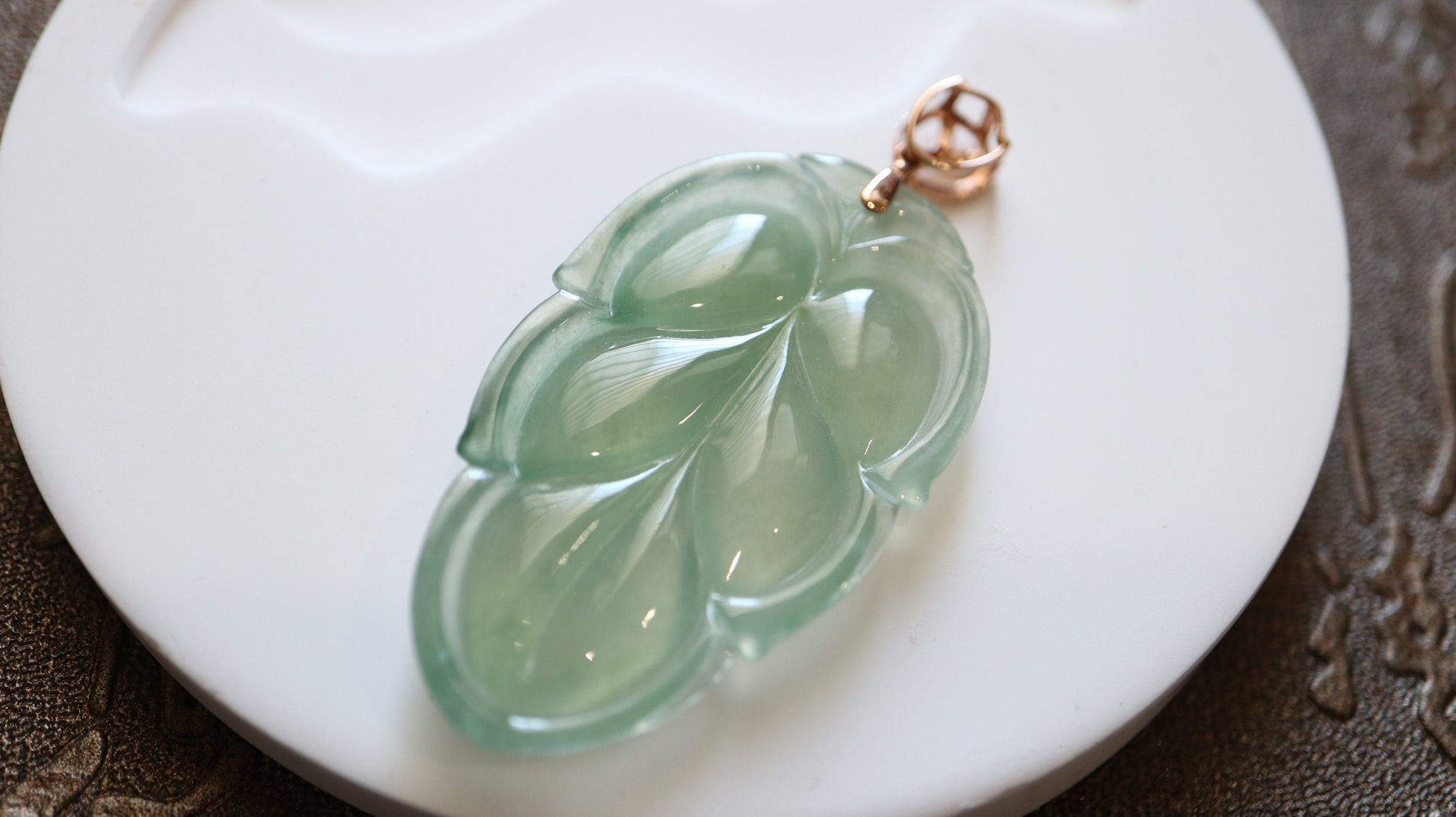 Bi-color Ice Transparent Jade Pendant, Burmese Jade Pendant, 18K Gold Jade Pendant, Diamond Pendant, Natural Jade, Non-treated Jade