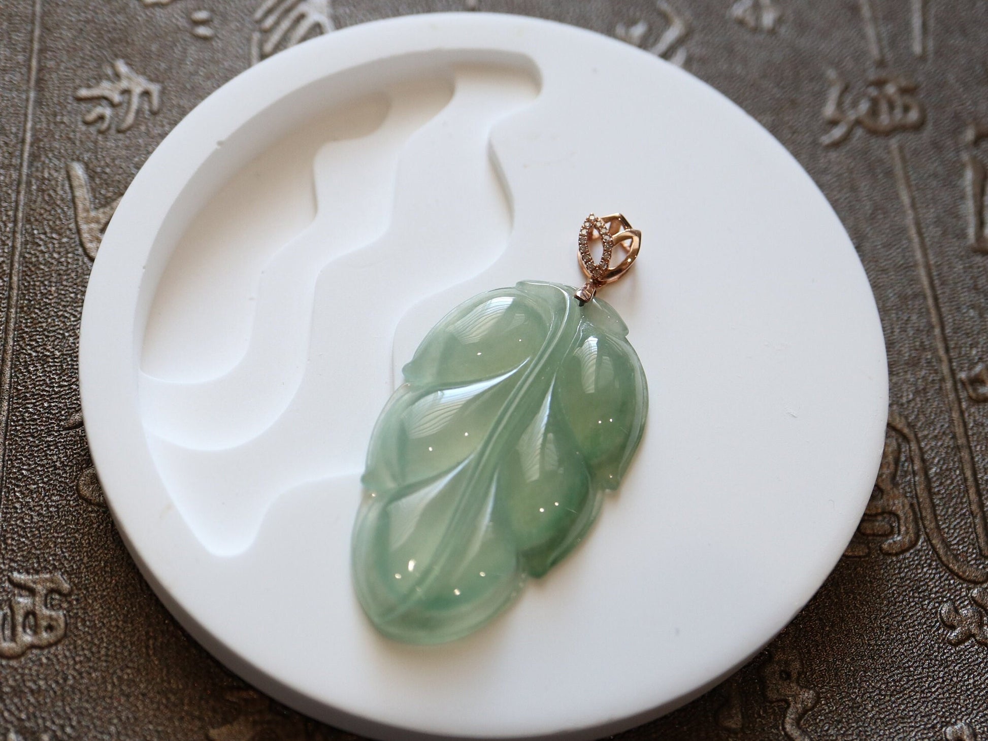 Bi-color Ice Transparent Jade Pendant, Burmese Jade Pendant, 18K Gold Jade Pendant, Diamond Pendant, Natural Jade, Non-treated Jade