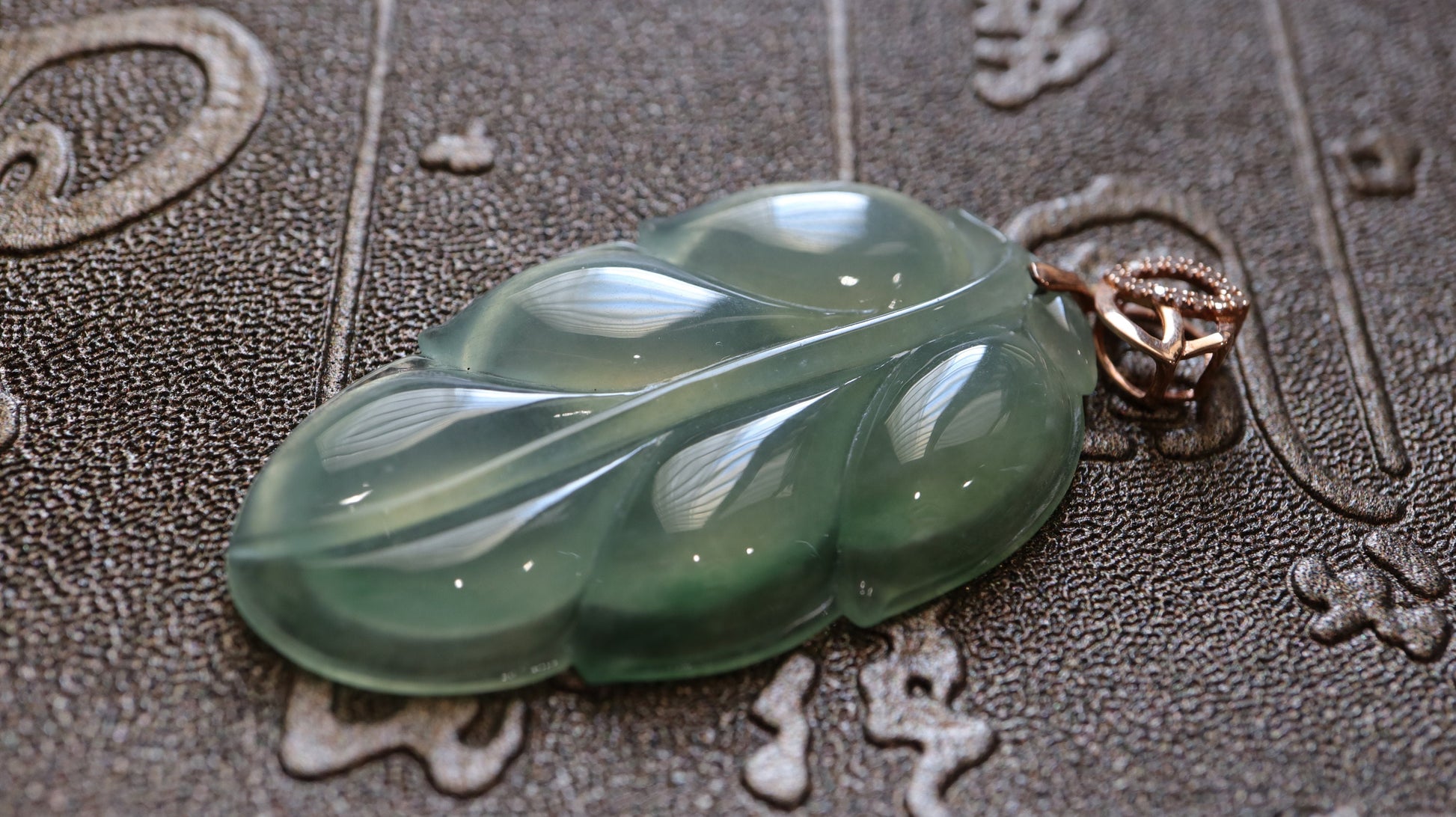 Bi-color Ice Transparent Jade Pendant, Burmese Jade Pendant, 18K Gold Jade Pendant, Diamond Pendant, Natural Jade, Non-treated Jade