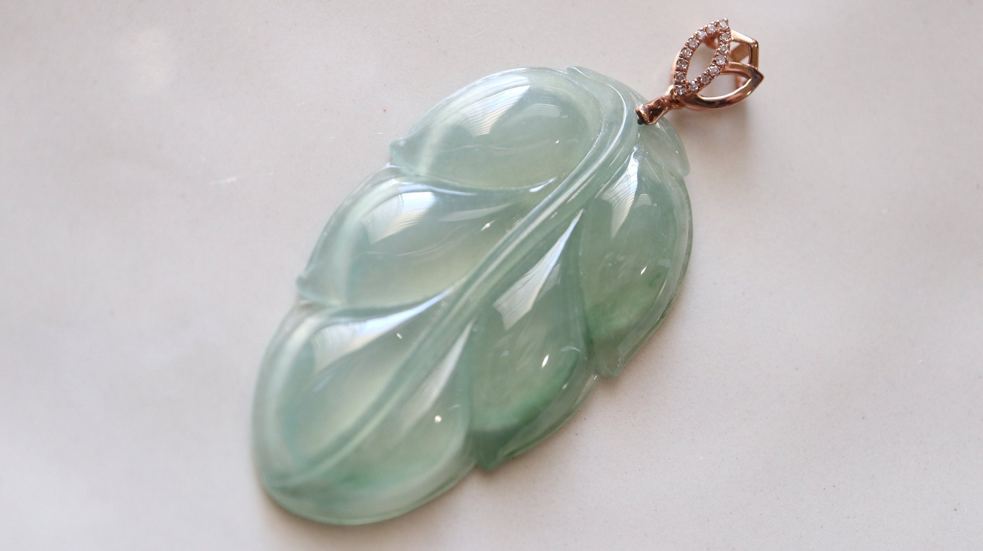 Bi-color Ice Transparent Jade Pendant, Burmese Jade Pendant, 18K Gold Jade Pendant, Diamond Pendant, Natural Jade, Non-treated Jade