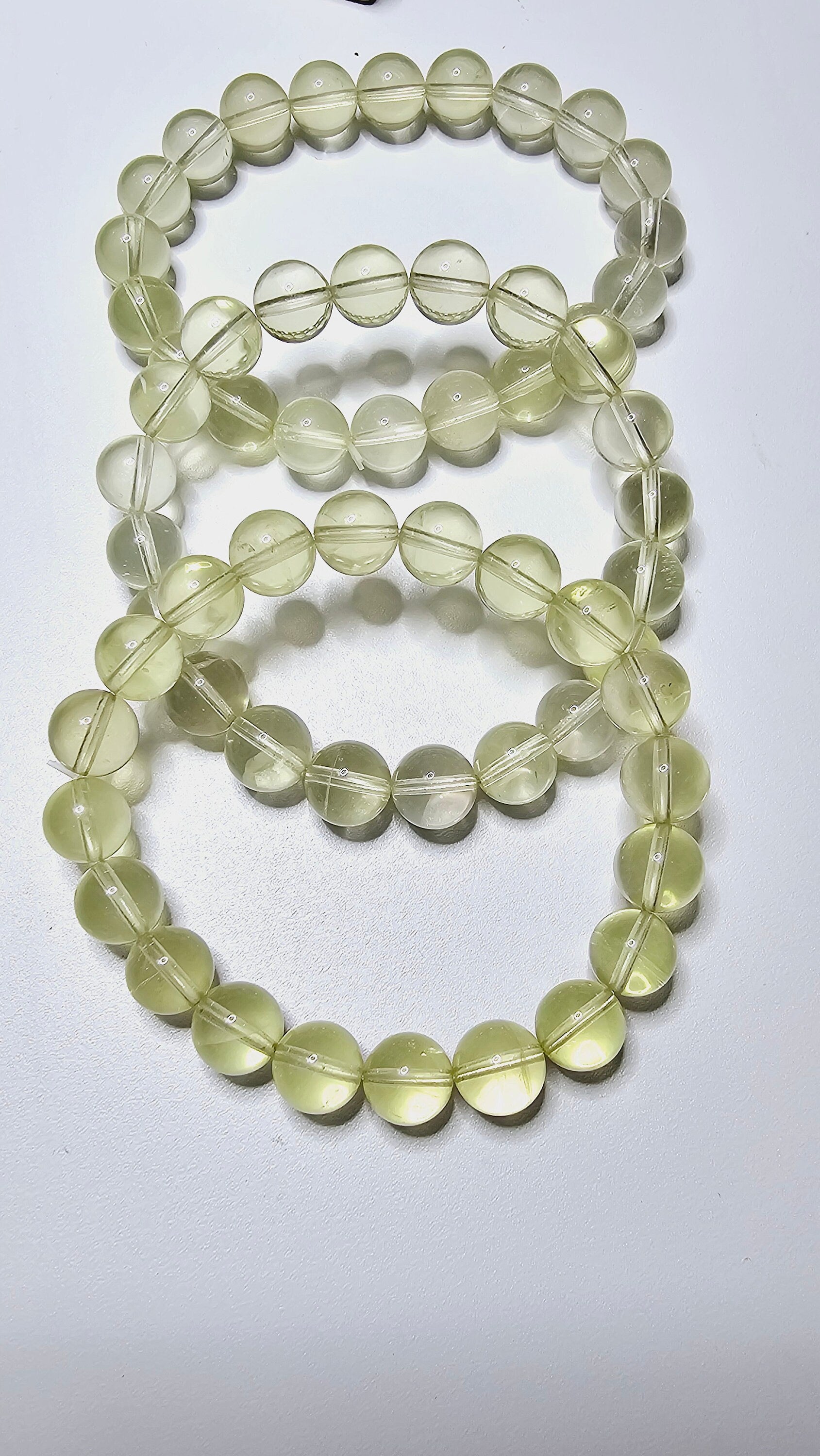 Lemon Quartz Bead Crystal Bracelet